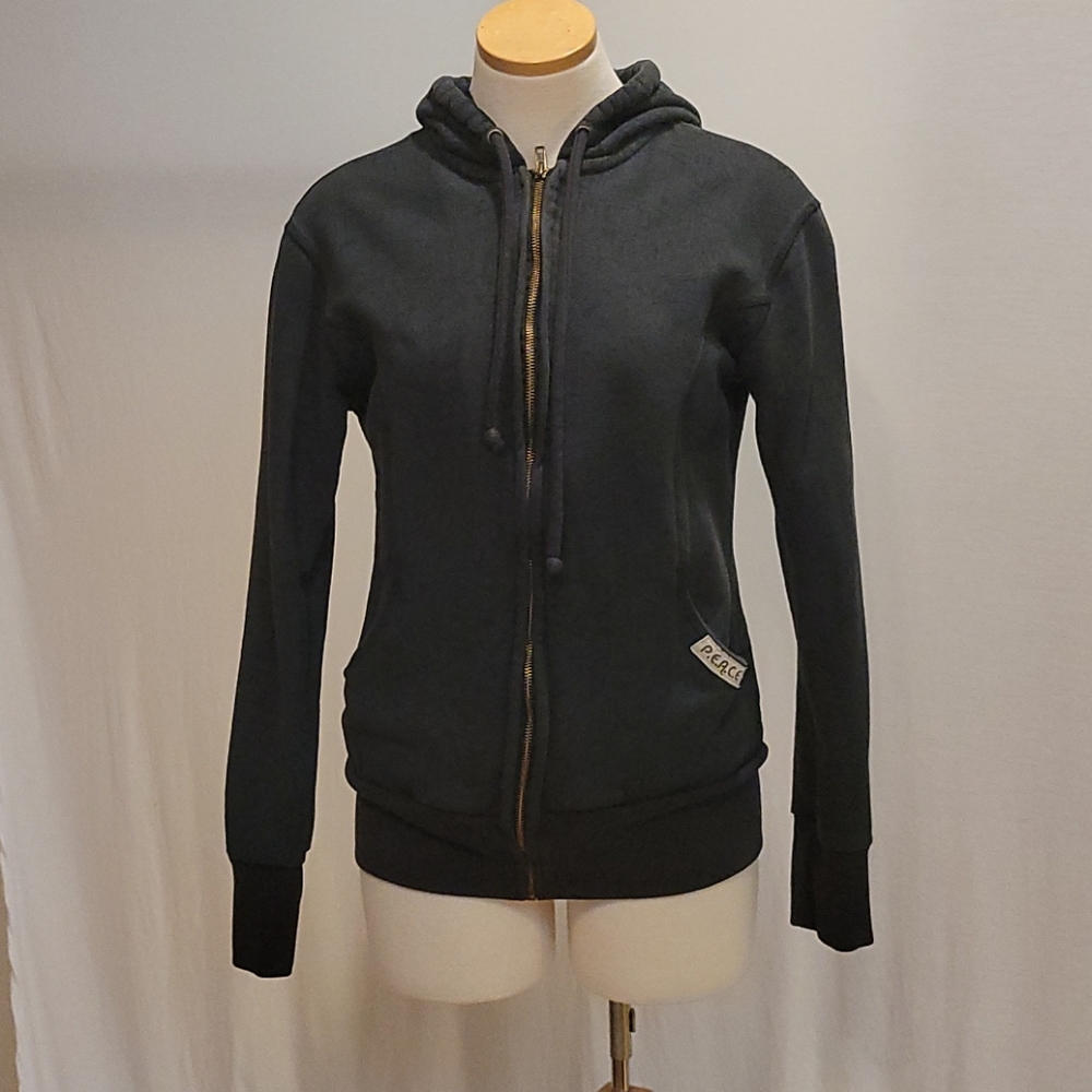 Organic cotton zipper front Aztec hoodie